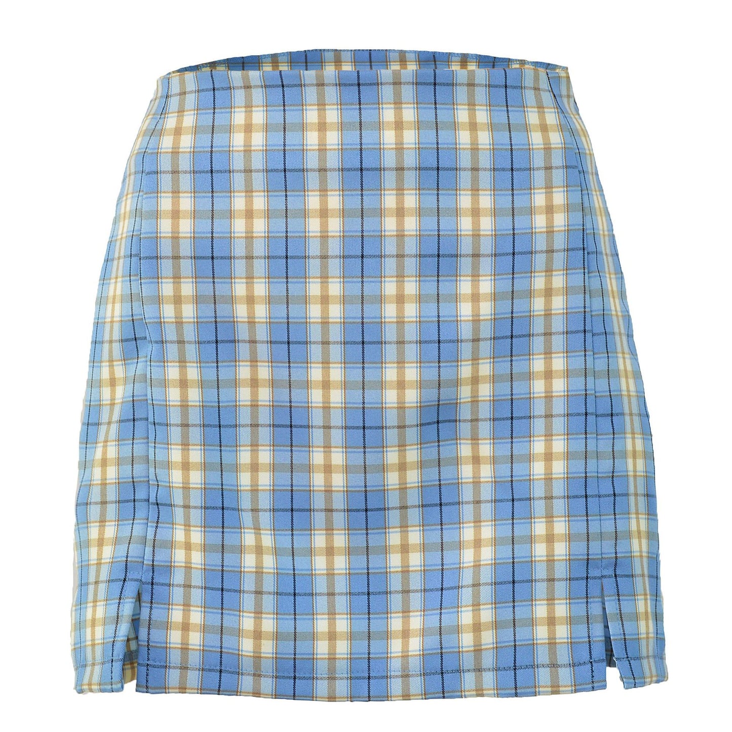 High Waist Retro Plaid Skirt