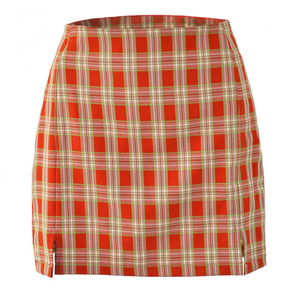 High Waist Retro Plaid Skirt