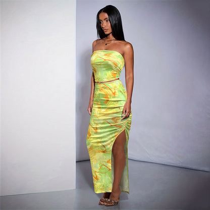 Tie Dye Tube Top & Maxi Skirt Set