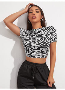 Zebra Print Open Back Top