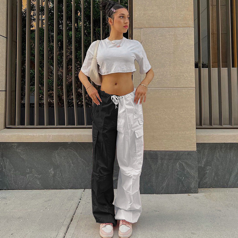 Black & White Loose Style Cargo Pants