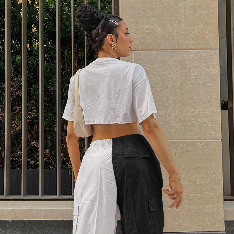 Black & White Loose Style Cargo Pants