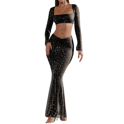 Rhinestone Mermaid Skirt Set