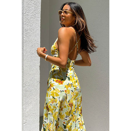 Floral Spring Maxi Slit Dress