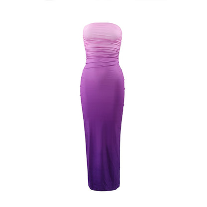 Gradient Strapless Summer Dress