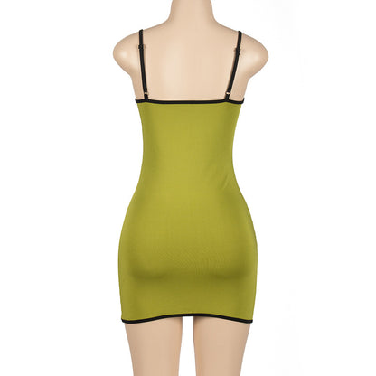 Slim Solid Color Spaghetti Strap Dress