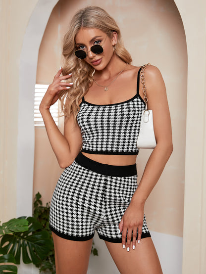 Checkered Two Piece Casual Set